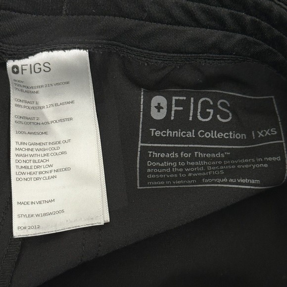Figs Women's Black Zamora Jogger Scrub Pants XXS - Picture 10 of 12